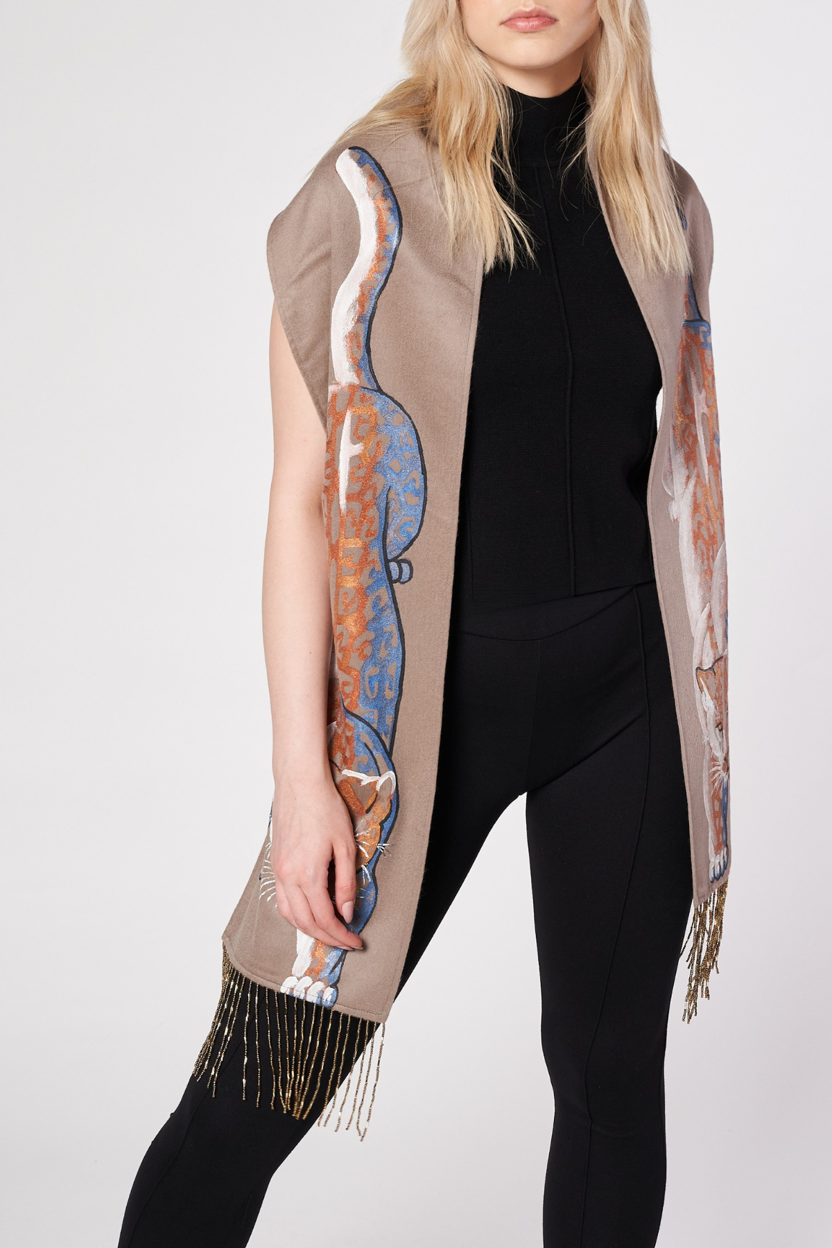 HAND PAINTED SCARF - JAGUAR