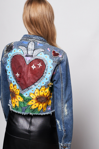 HAND-PAINTED DENIM JACKET - FINA CATRINA