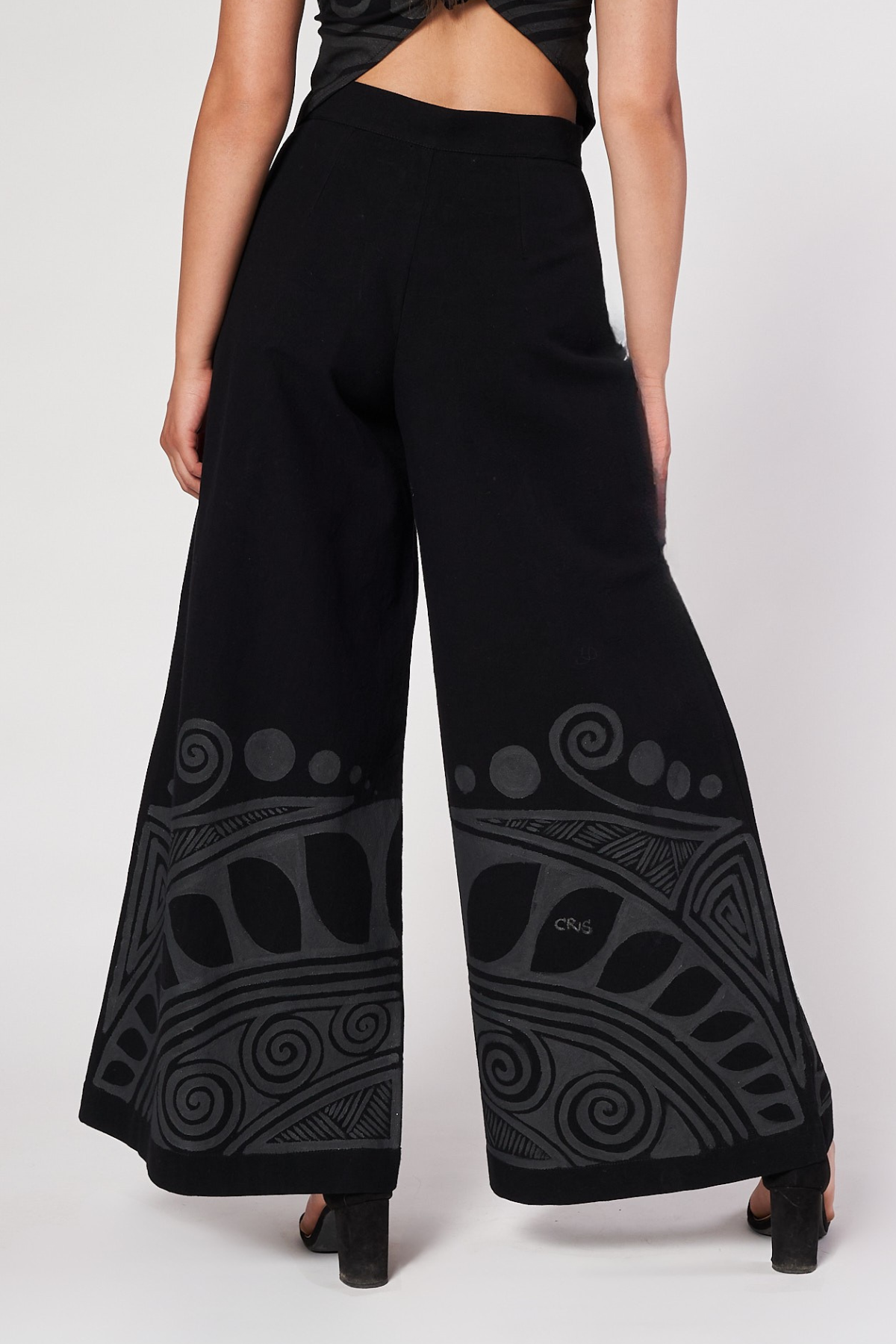 PANTALONI A PALAZZO DIPINTI A MANO - PAQUIME