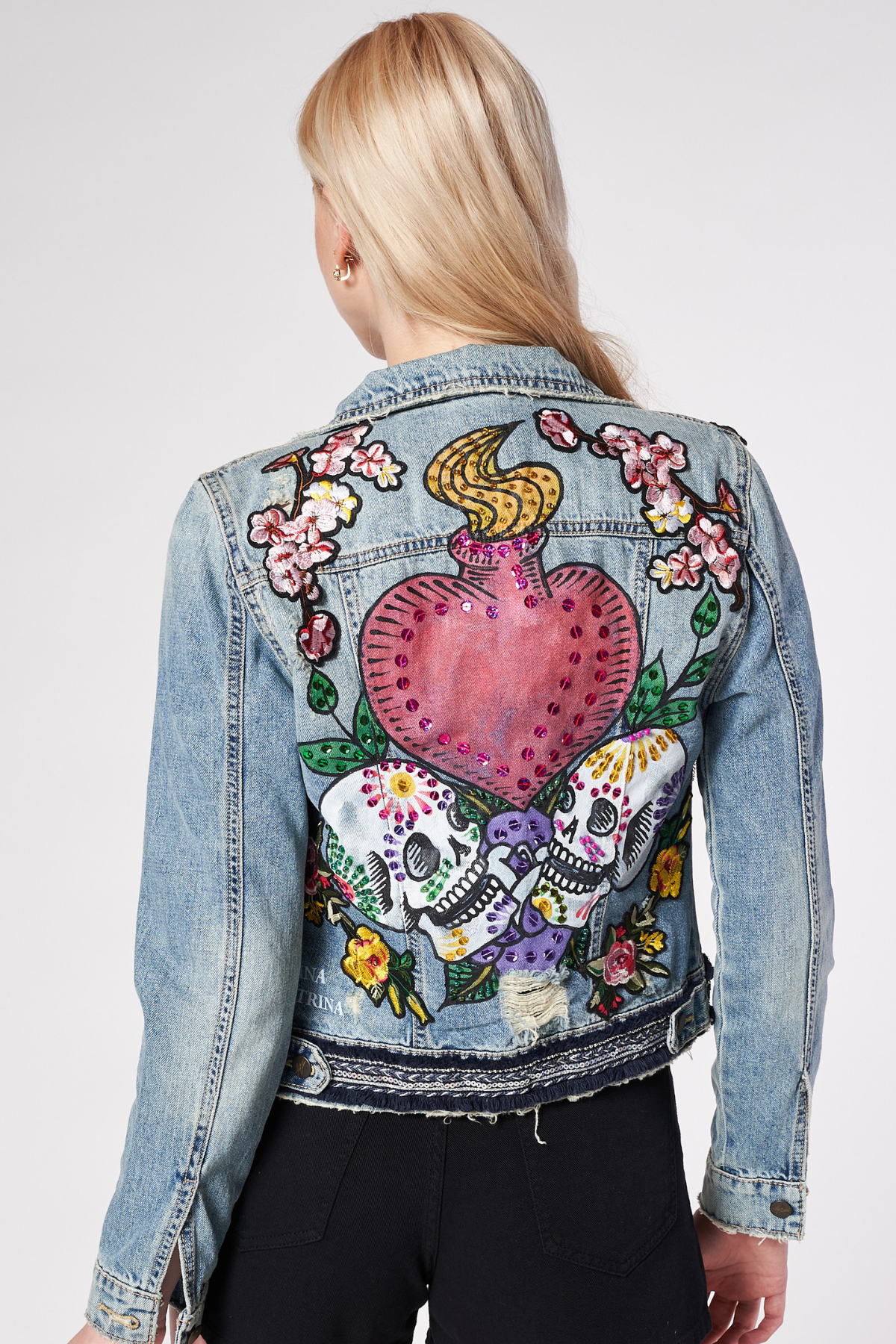 GIACCA DI JEANS DIPINTA A MANO - FINA CATRINA