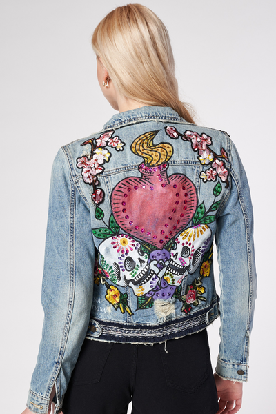 GIACCA DI JEANS DIPINTA A MANO - FINA CATRINA