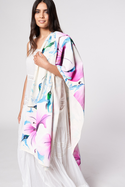 SCIALLE DIPINTO A MANO – COLIBRI