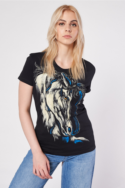 T-SHIRT DIPINTA A MANO - CABALLOS