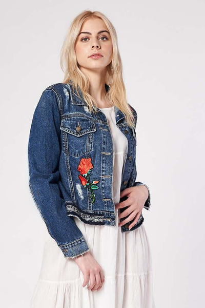GIACCA DI JEANS DIPINTA A MANO - FINA CATRINA
