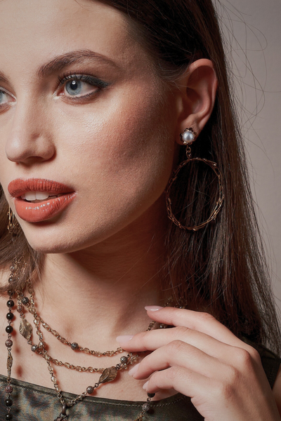 ORECCHINI A CERCHIO IN BRONZO