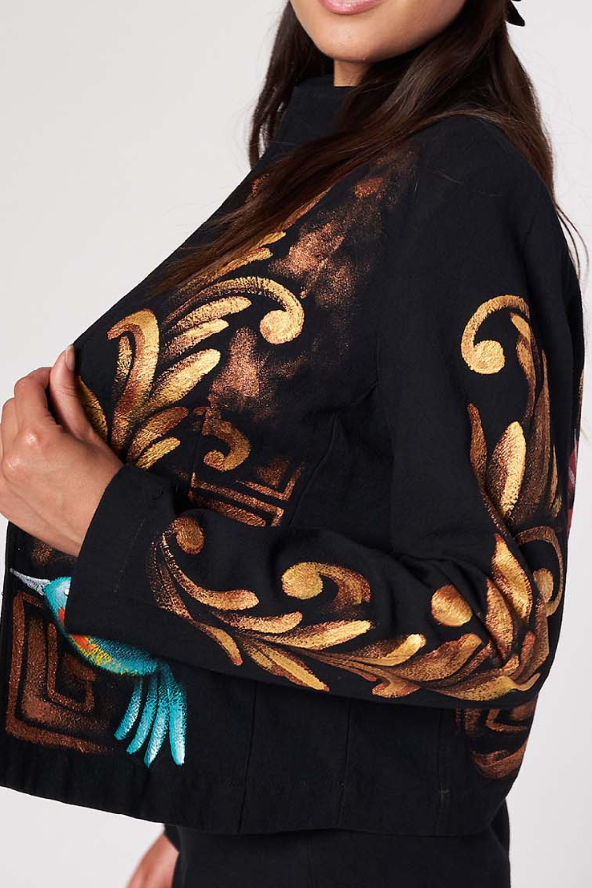 GIACCA DIPINTA A MANO – COLIBRI PREHISPANICO