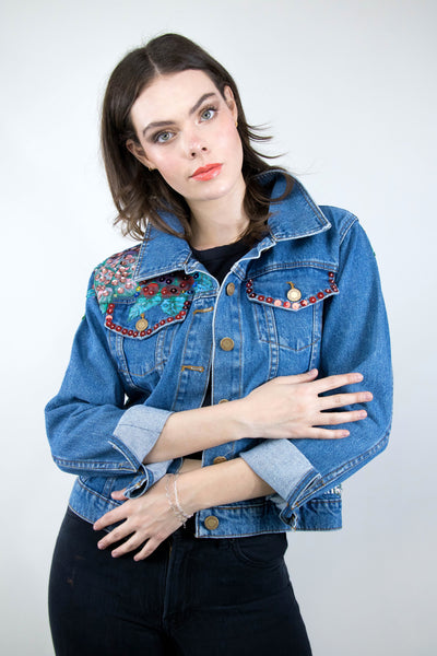 HAND PAINTED DENIM JACKET - FINA CATRINA