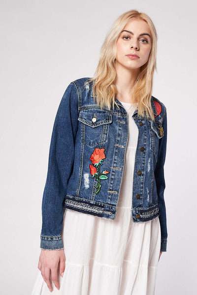 HAND PAINTED DENIM JACKET - FINA CATRINA