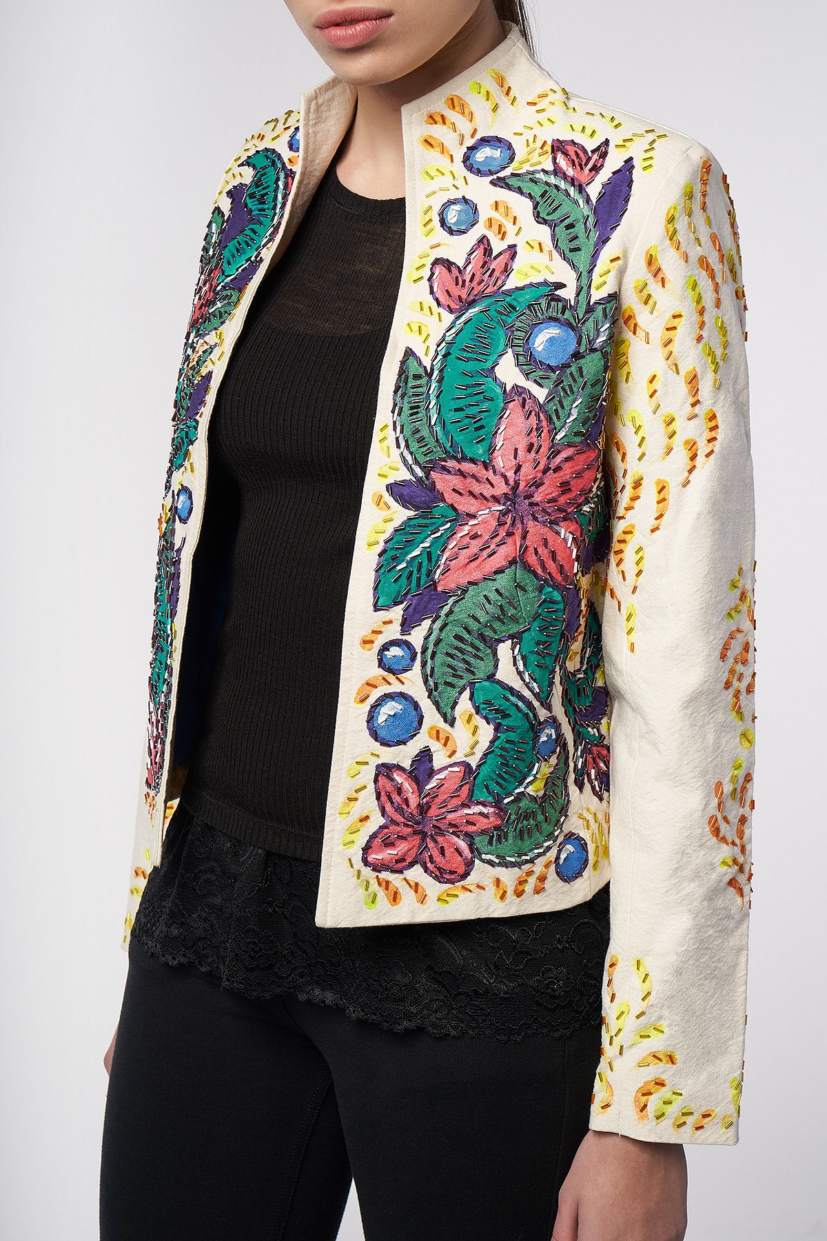 HAND-PAINTED AND HAND-EMBROIDERED JACKET