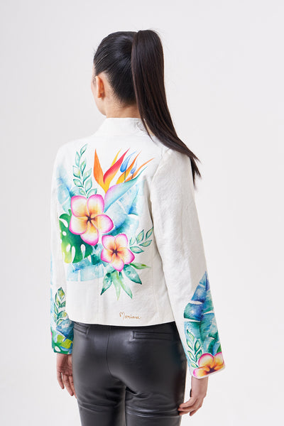 HAND-PAINTED AND HAND-EMBROIDERED JACKET - TEXTIL FLORES