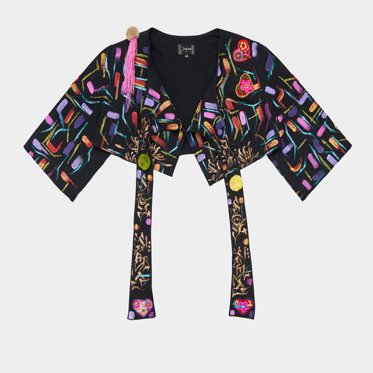 HAND-PAINTED AND HAND-EMBROIDERED JACKET - TEXTILES MAYAS