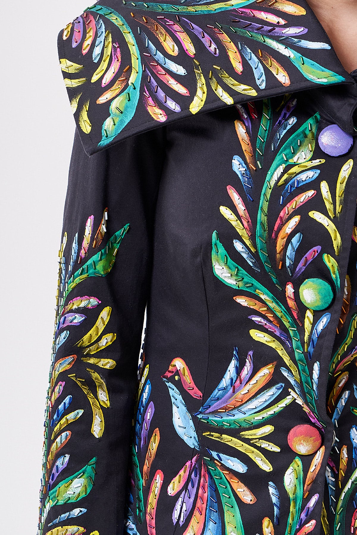 HAND-PAINTED AND HAND-EMBROIDERED JACKET - OTOMI
