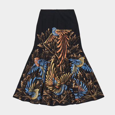 LONG HIGH-WAISTED HAND-PAINTED SKIRT - PAPEL AMATE