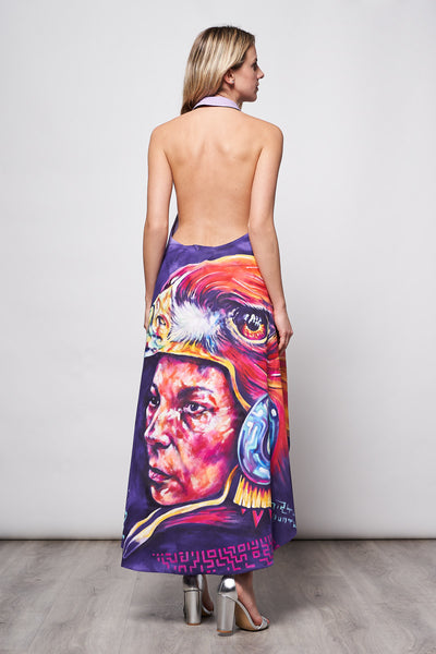 LONG HAND-PAINTED BACKLESS CAPE - GUERREROS