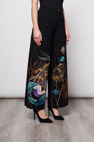 HAND PAINTED PALAZZO TROUSERS - MEDUSAS
