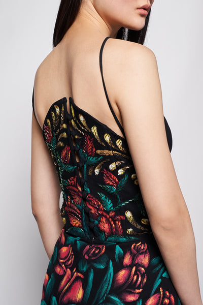 GONNA LUNGA A PORTAFOGLIO DIPINTA E RICAMATA A MANO - TALAVERA ORO