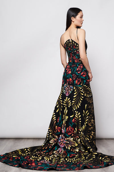 GONNA LUNGA A PORTAFOGLIO DIPINTA E RICAMATA A MANO - TALAVERA ORO