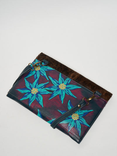 HAND PAINTED LEATHER CLUTCH - FINA CATRINA