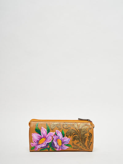 HAND PAINTED LEATHER WALLET - FINA CATRINA