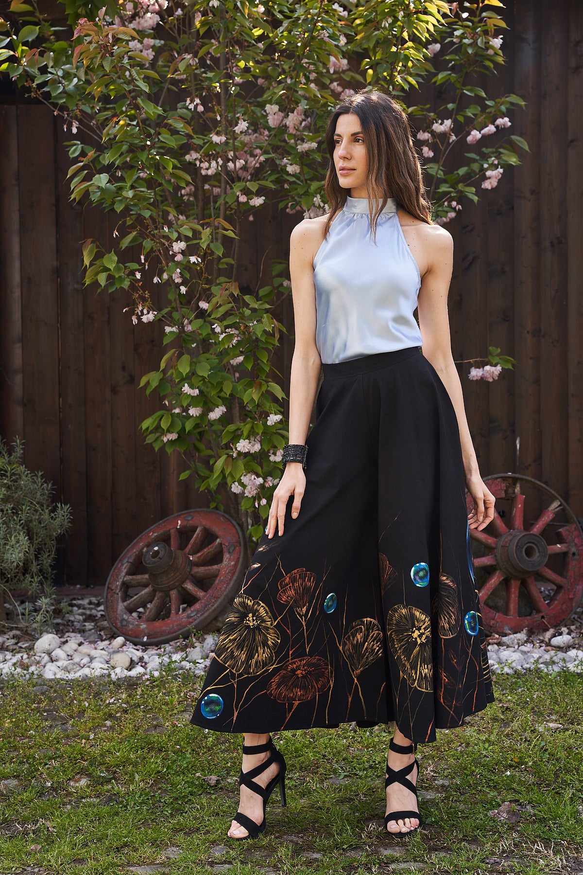 HAND PAINTED FLARED TROUSERS - MEDUSAS