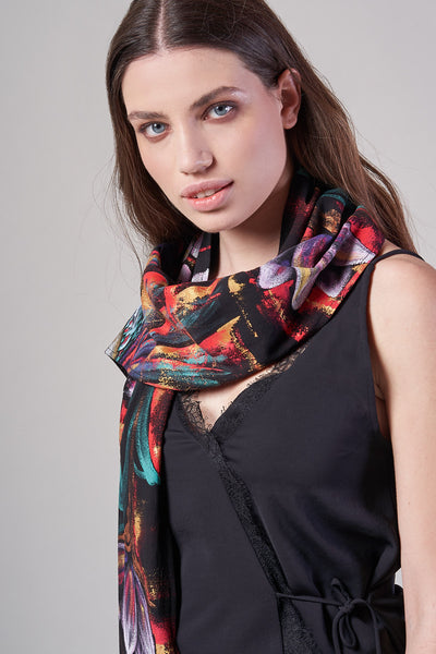 HAND PAINTED SCARF - COLIBRI