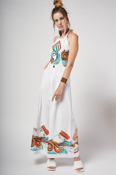 HAND PAINTED PALAZZO TROUSERS - PREHISPANICO