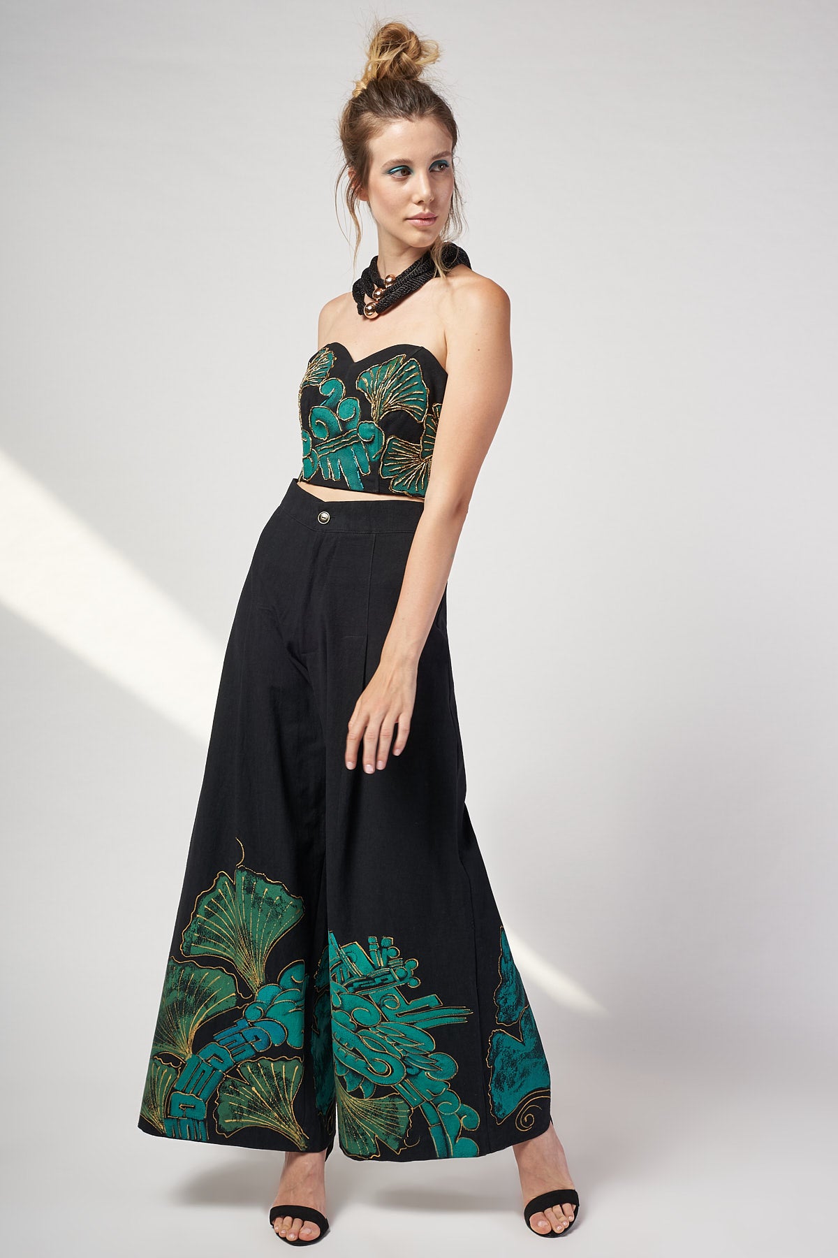 HAND PAINTED PALAZZO TROUSERS - JAGUAR DYNASTY