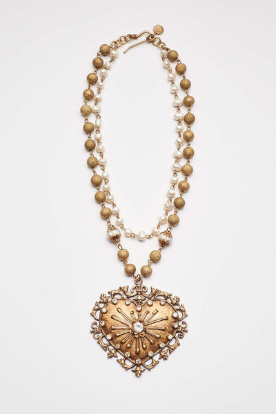 CORAZON SAGRADO NECKLACE BEADS AND CULTIVATED PEARLS