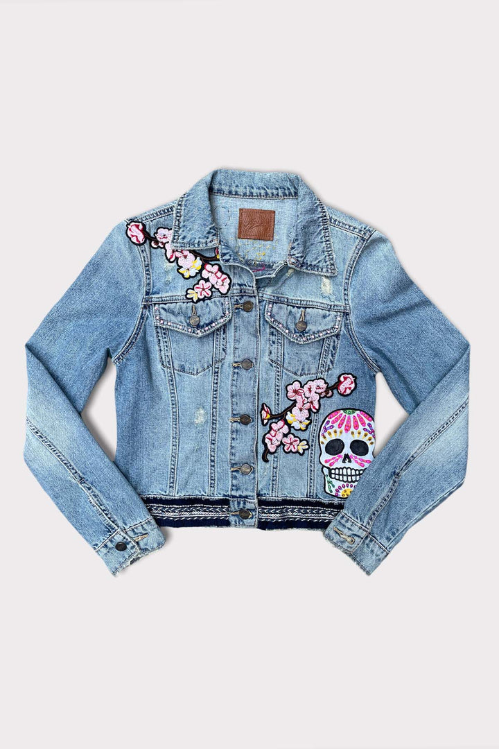 GIACCA DI JEANS DIPINTA A MANO FINA CATRINA – Sindashi Italia