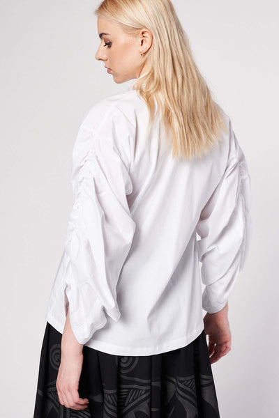 WHITE SHIRT WITH PUFF SLEEVES- SINDASHI BASICS